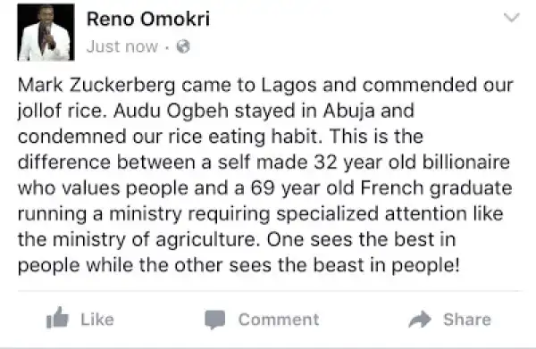 Between Mark Zuckerberg and Audu Ogbeh